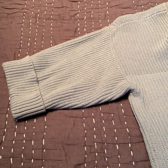 Cabi Women’s Fair Play Reversible Sweater Blue Zip Back Ribbed Crewneck size sm - Picture 7 of 8